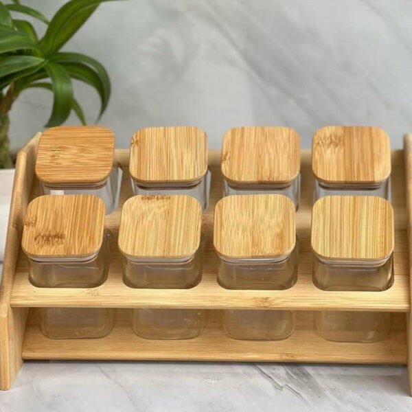 طقم توابل خشب مربع