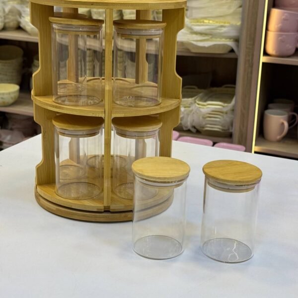 طقم توابل الدوار الخشب